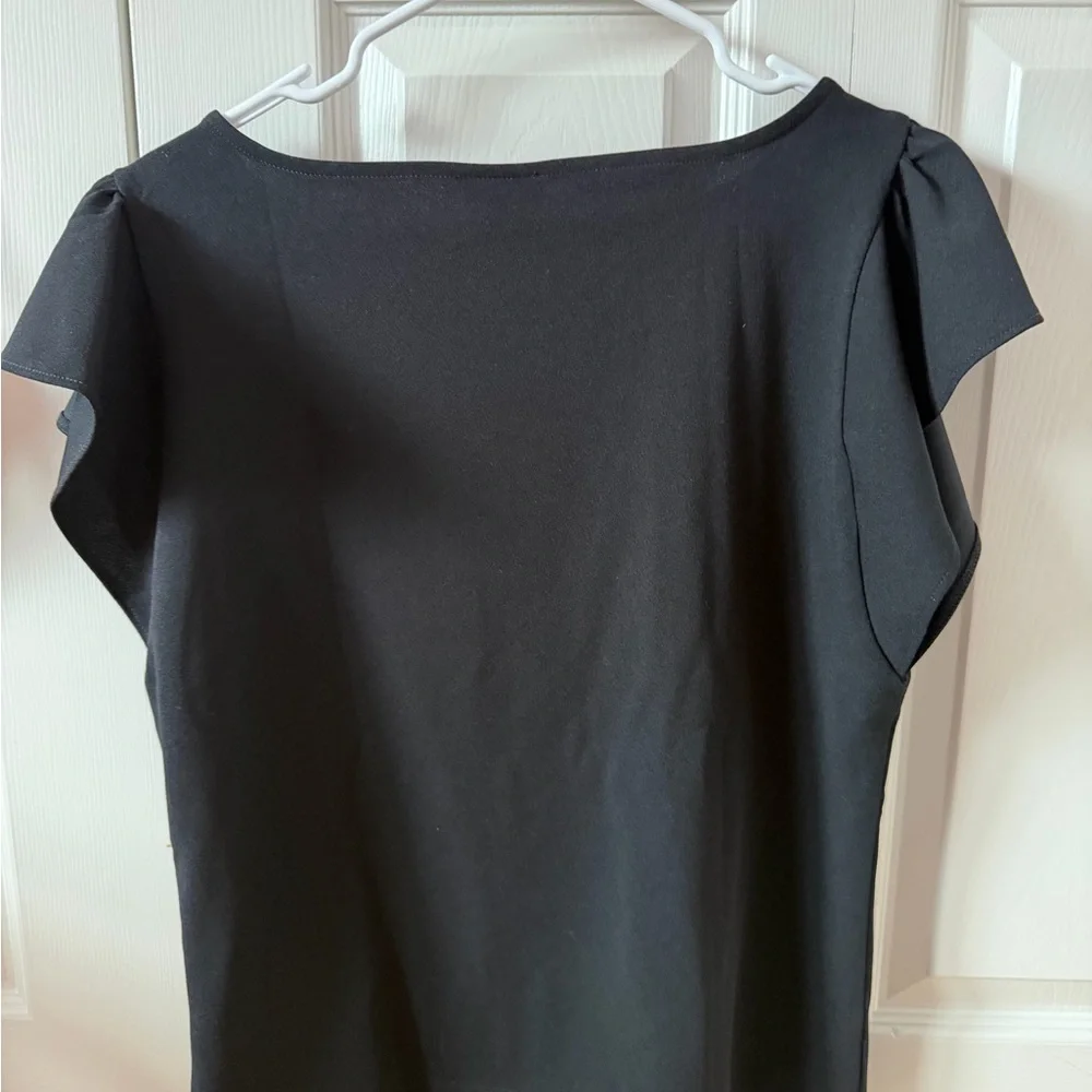 Ann Taylor Black Ruffle Sleeve Blouse - Picture 2 of 3
